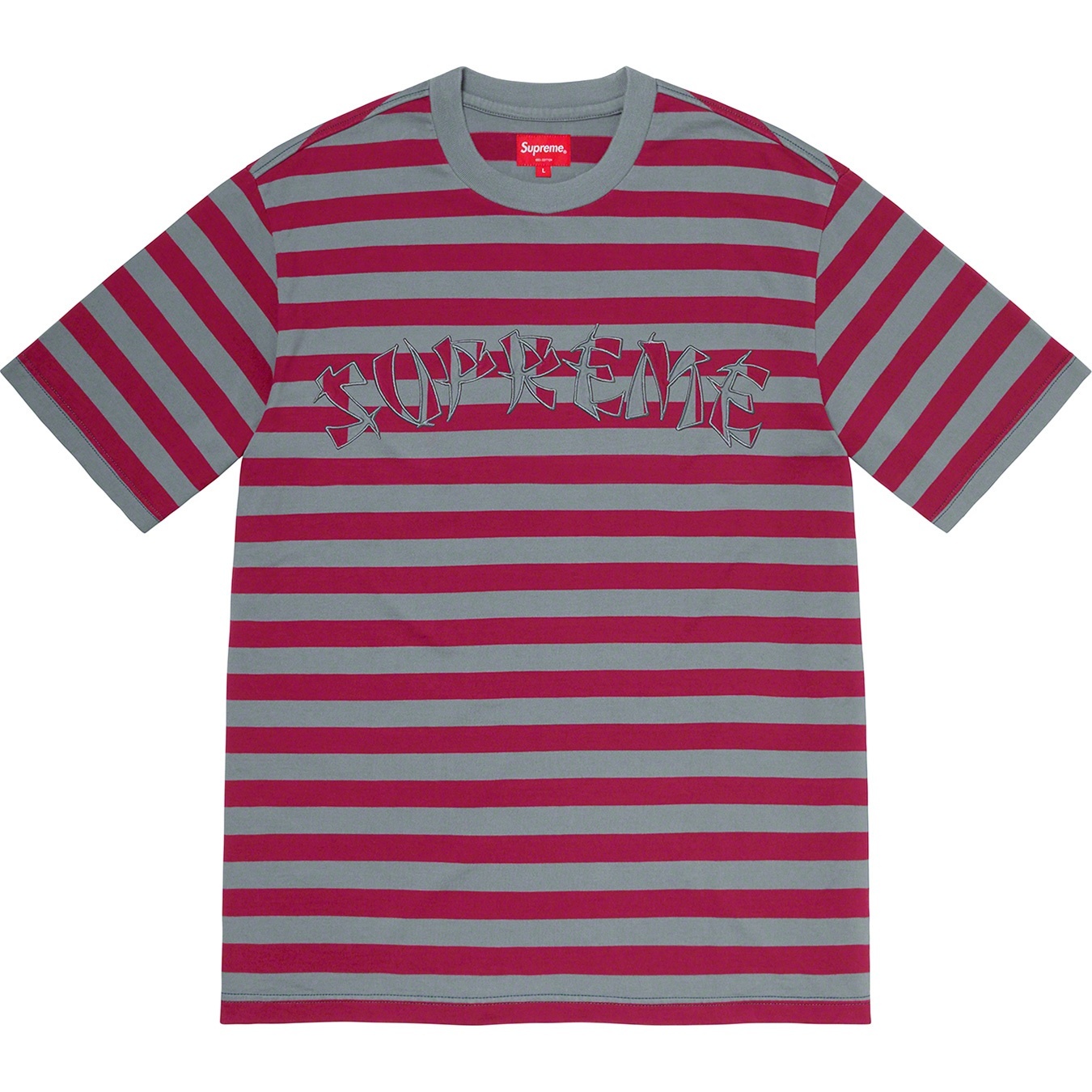 Stripe Appliqué S/S Top view 3